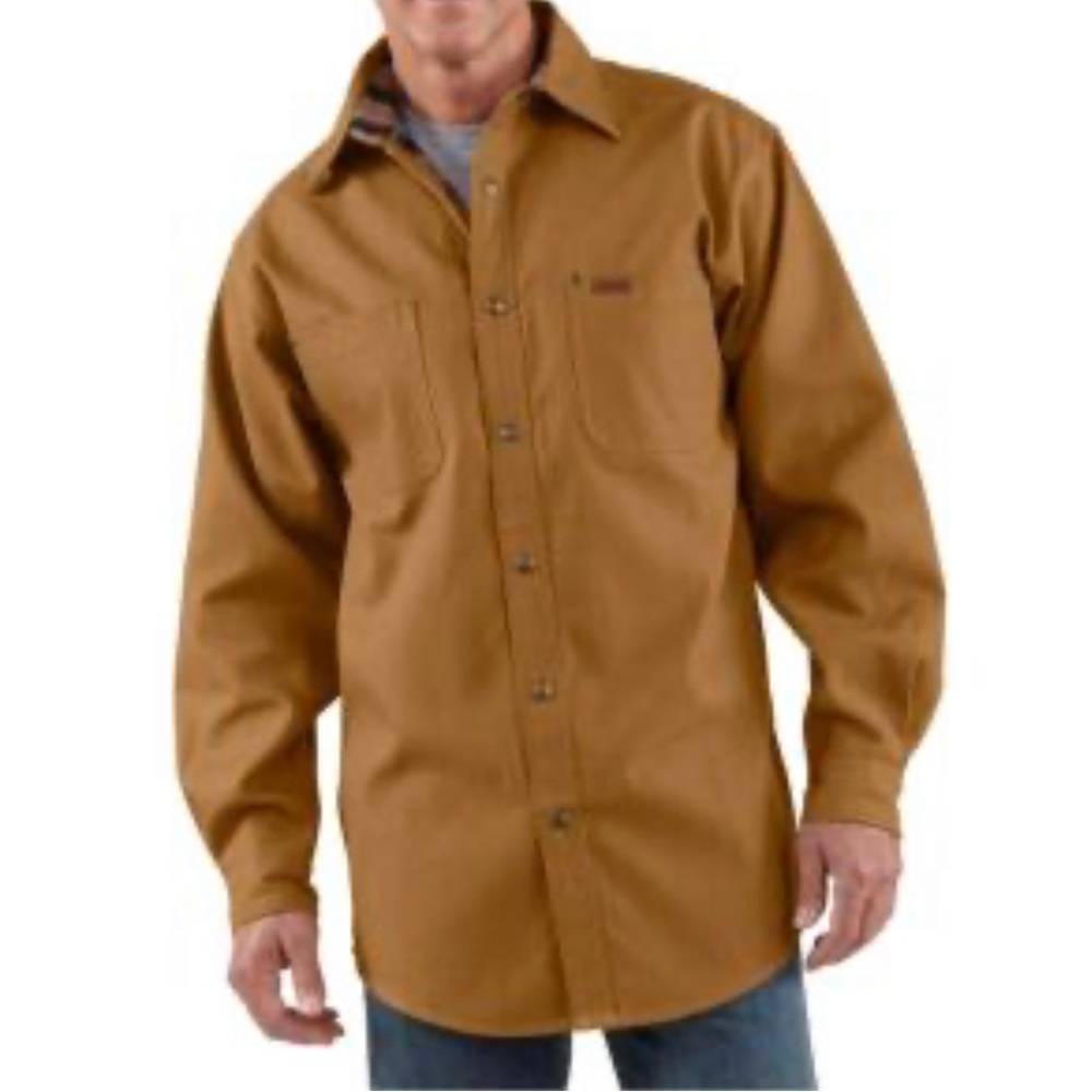 Carhartt Tan Lightweight Shirt Jacket Durable Workwear